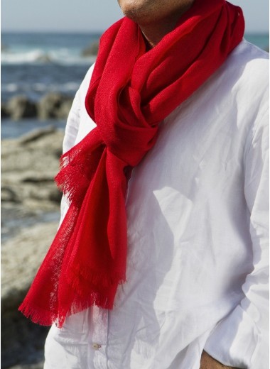 SOLID RED PASHMINA 100% BABY ALPACA
